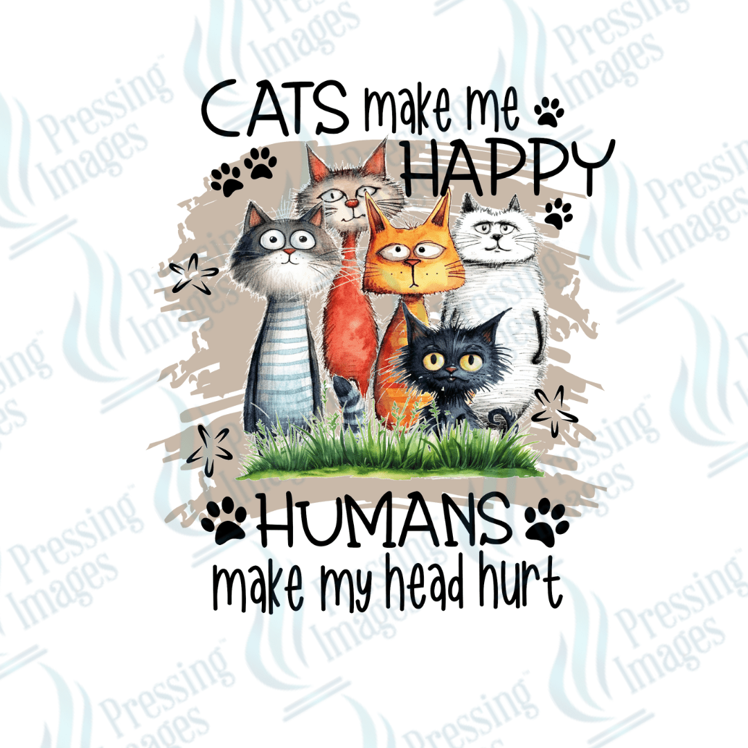 Decal SB 2517 Cats make me happy - Pressing Images