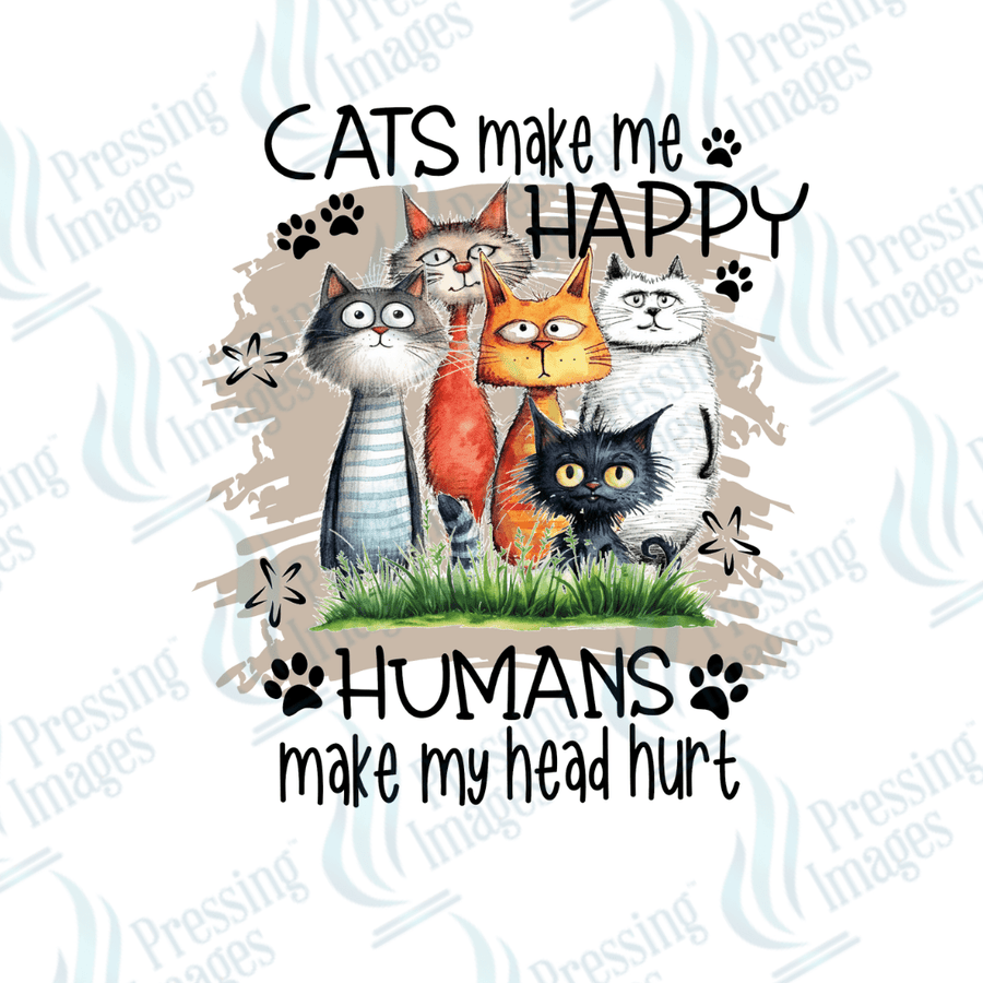 Decal SB 2517 Cats make me happy - Pressing Images