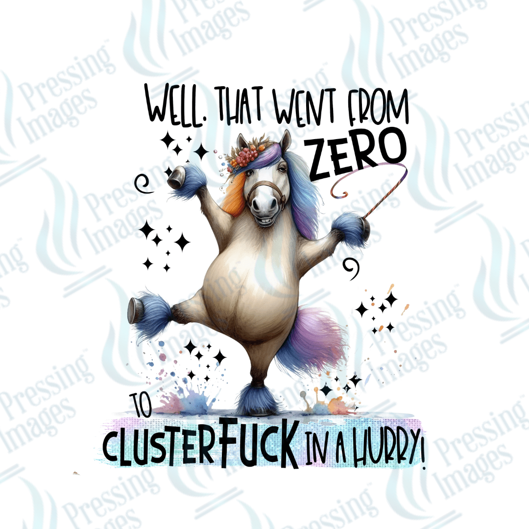 Decal SB 2534 Clusterfuck horse - Pressing Images