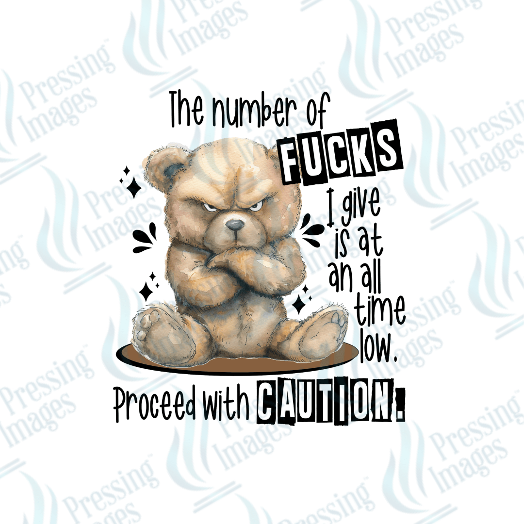 Decal SB 2557 The number of fucks I give is at an all time low - Pressing Images