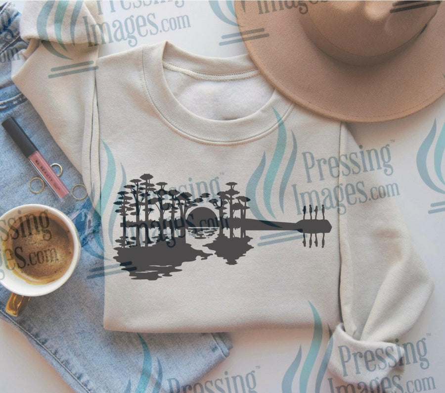 DTF: 1004 Guitar and tree shadow - Pressing Images