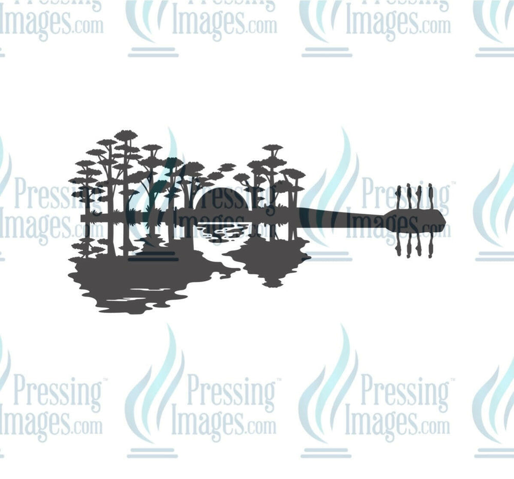 DTF: 1004 Guitar and tree shadow - Pressing Images