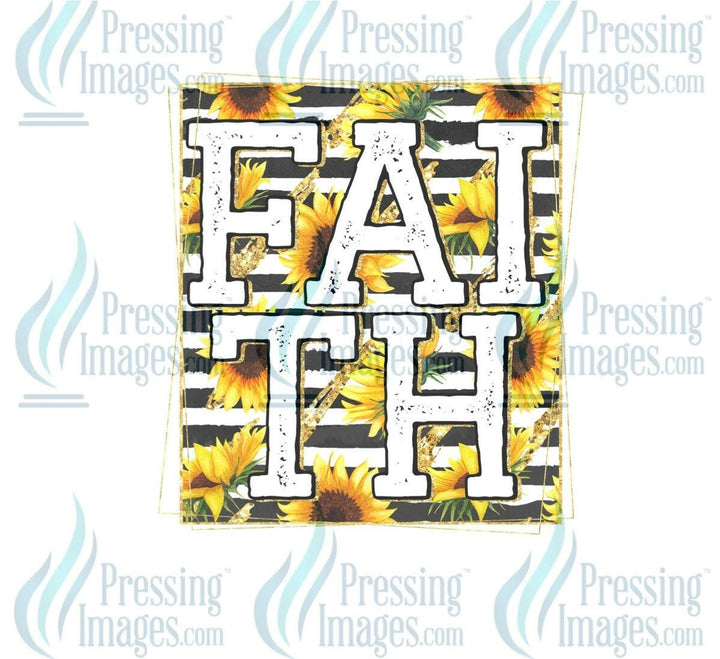 DTF: 1018 Faith sunflowers - Pressing Images