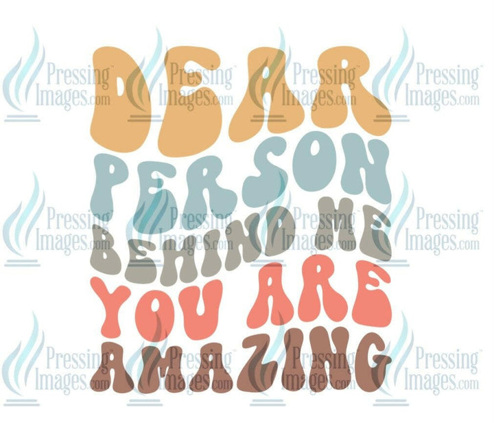 DTF: 1062 Dear person behind me you are amazing - Pressing Images