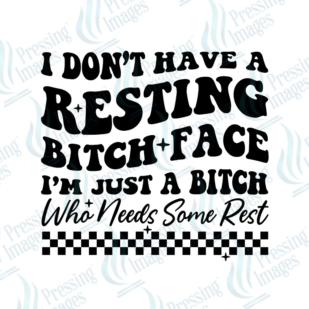 DTF 2002 Black resting bitch face - Pressing Images
