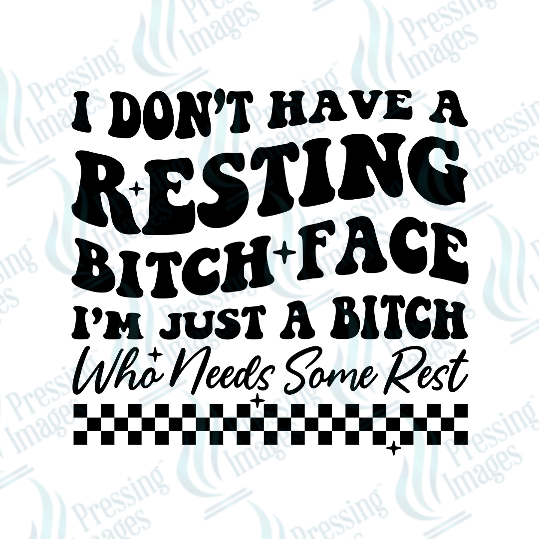 DTF 2002 Black resting bitch face - Pressing Images