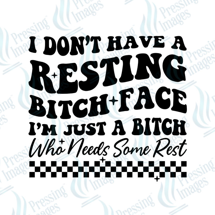 DTF 2002 Black resting bitch face - Pressing Images