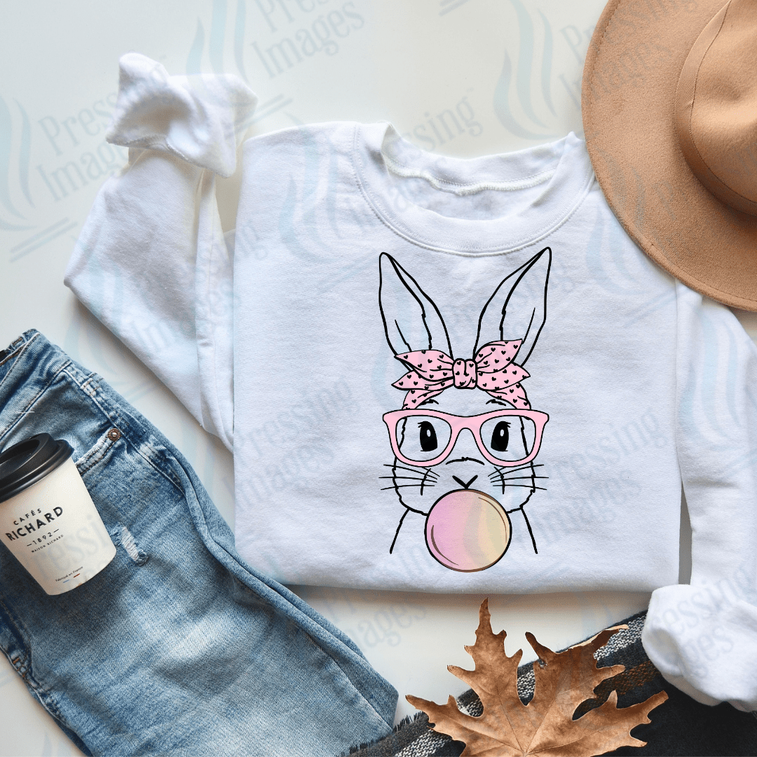 Bubble Gum Bunny transfer - DTF, UV DTF, sublimation and vinyl | Pressing Images
