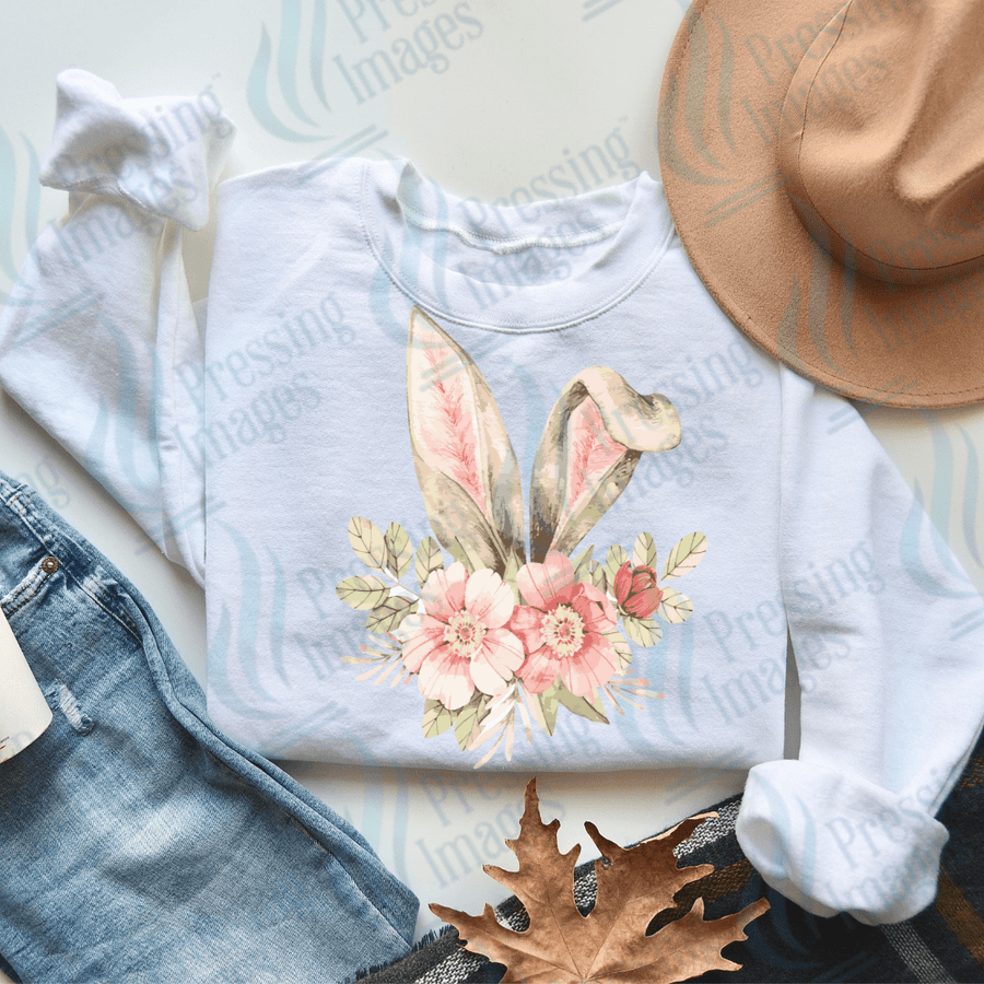 DTF 2072 Bunny ears floral - Pressing Images