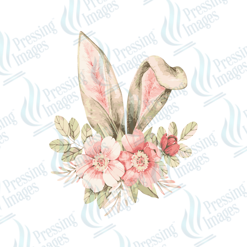 DTF 2072 Bunny ears floral - Pressing Images