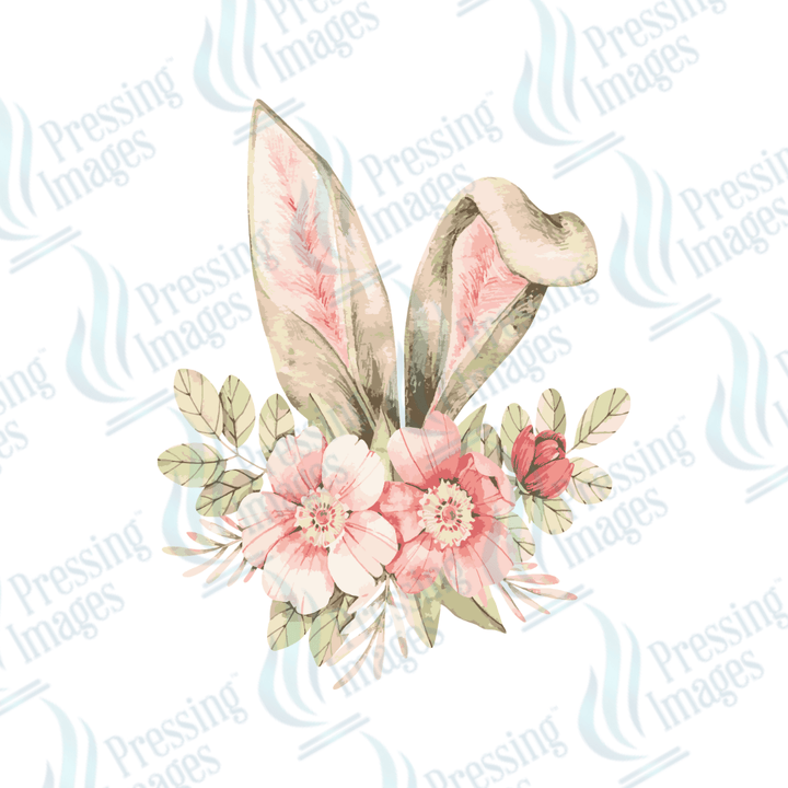 DTF 2072 Bunny ears floral - Pressing Images