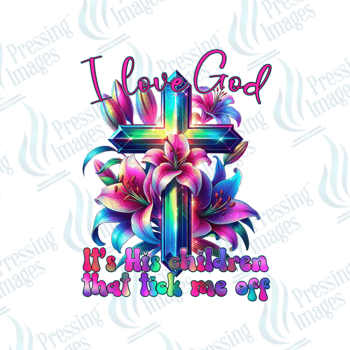 DTF 2076 I love God - Pressing Images