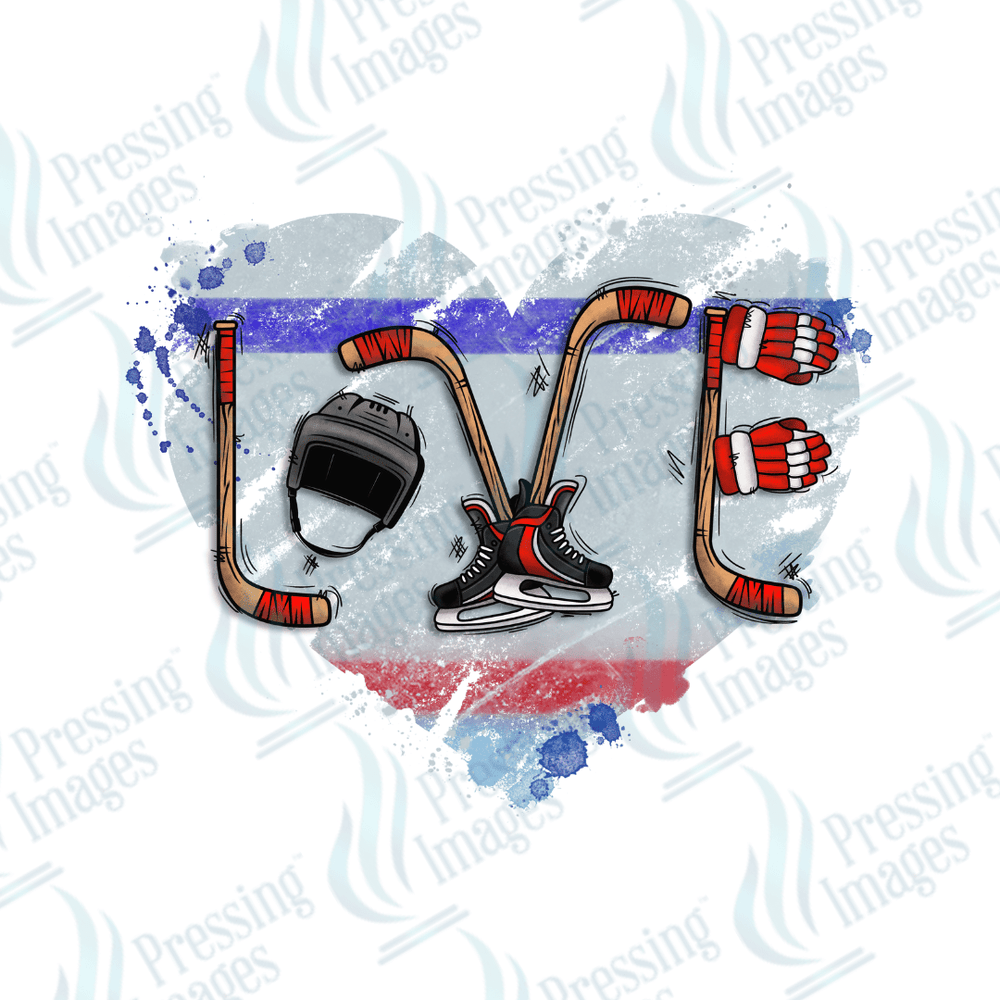 DTF 2078 Heart Hockey - Pressing Images