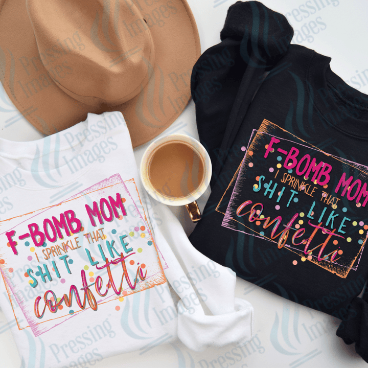 DTF 2144 F bomb mom confetti - Pressing Images