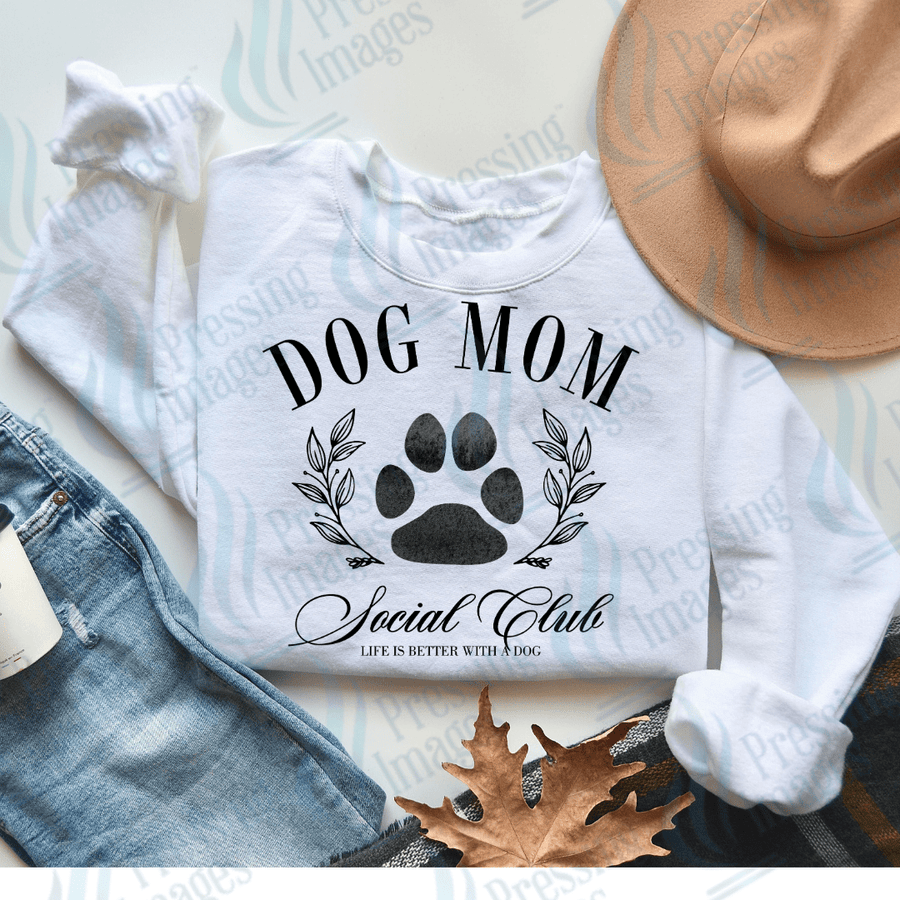 DTF 2146 Dog mom social club - Pressing Images