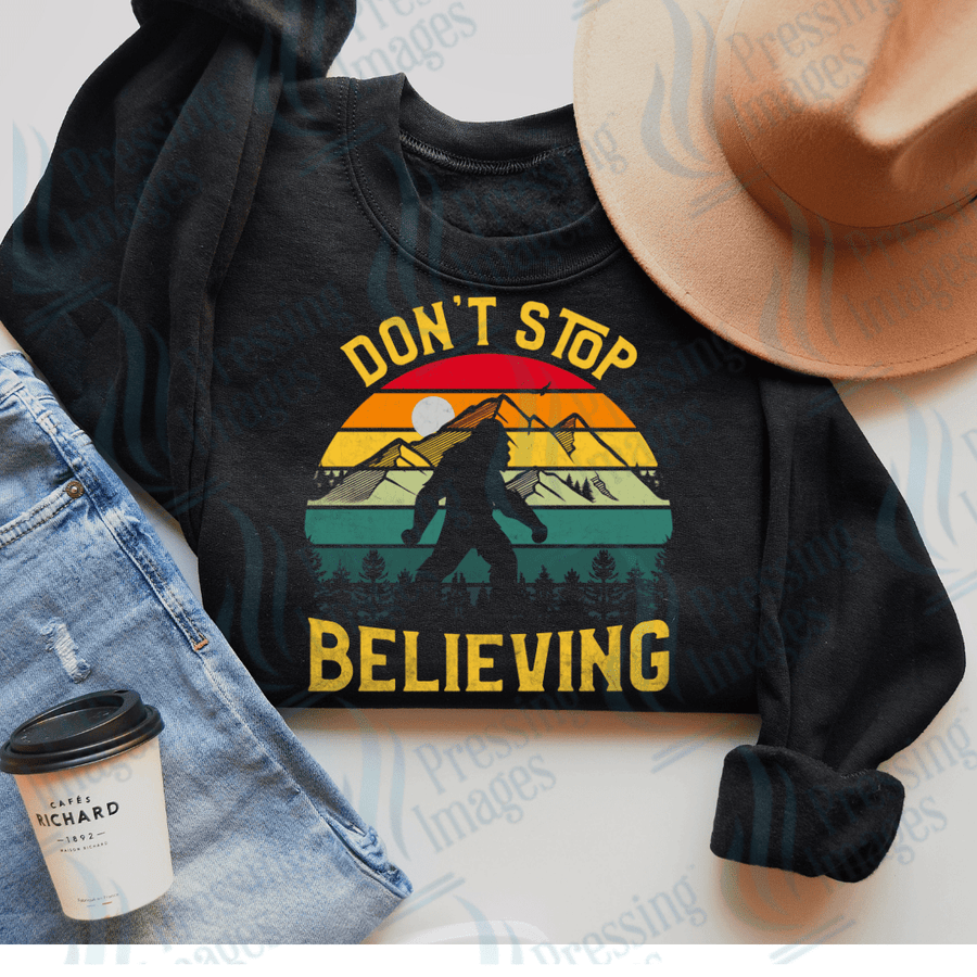 DTF 2147 Don't stop believing bigfoot - Pressing Images