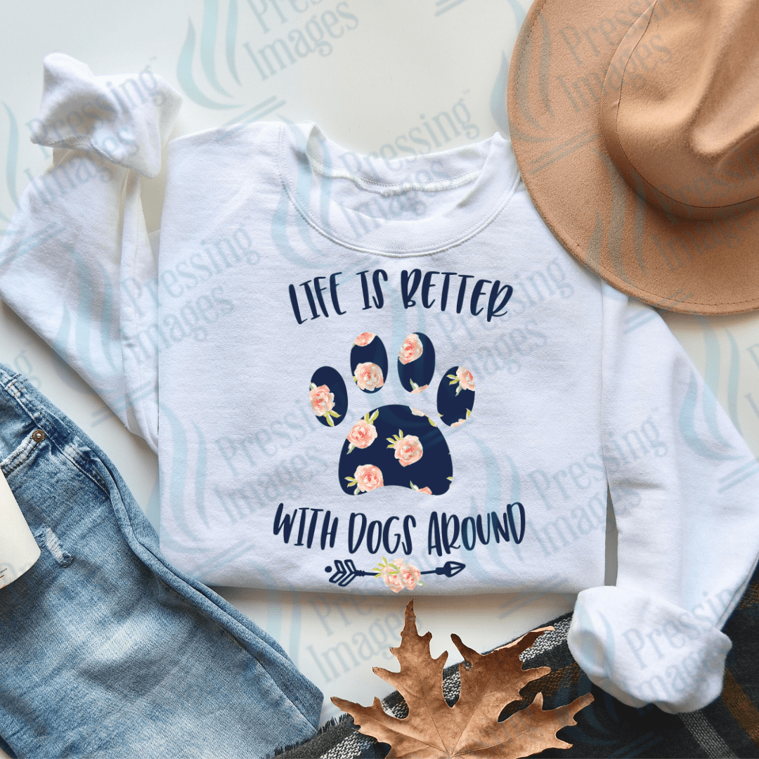 DTF 2190 Life is better with dogs - Pressing Images