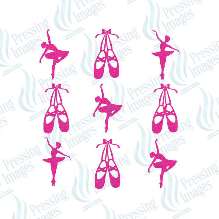 DTF 2196 Pink glitter ballet - Pressing Images