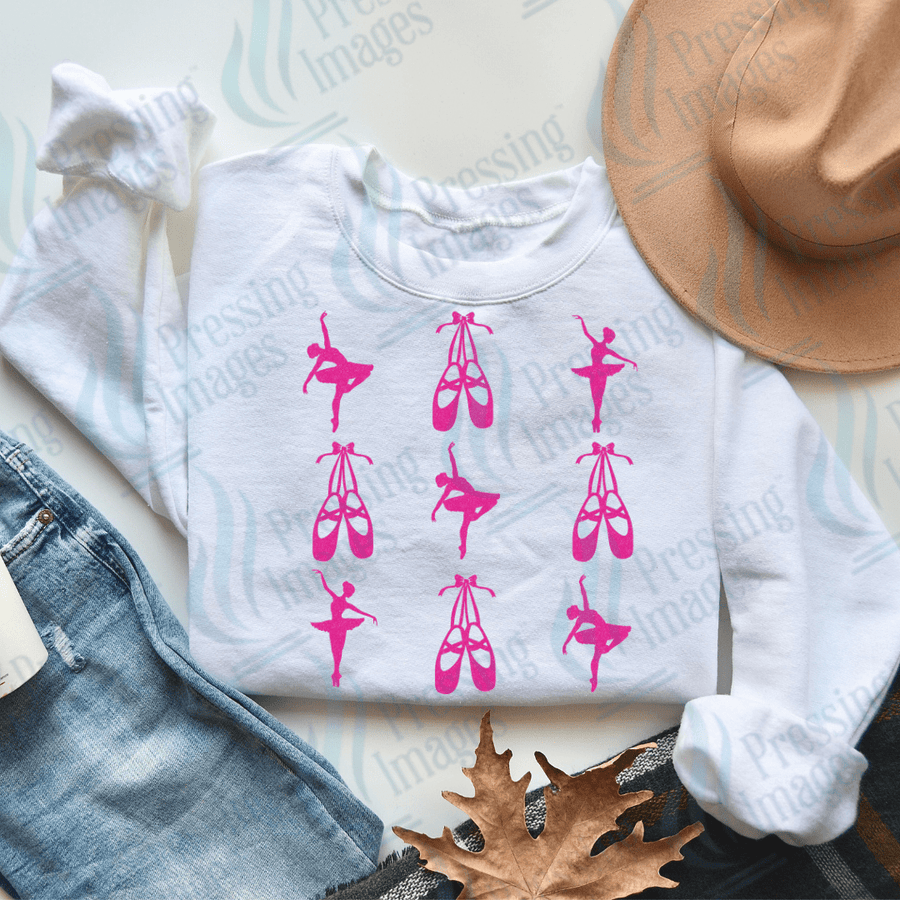 DTF 2196 Pink glitter ballet - Pressing Images
