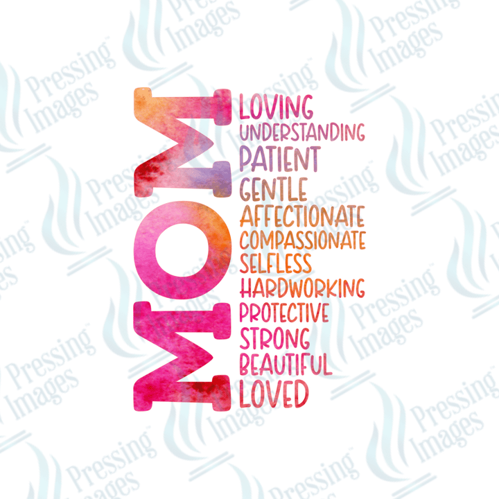 DTF 2226 Mom Pink and orange words - Pressing Images