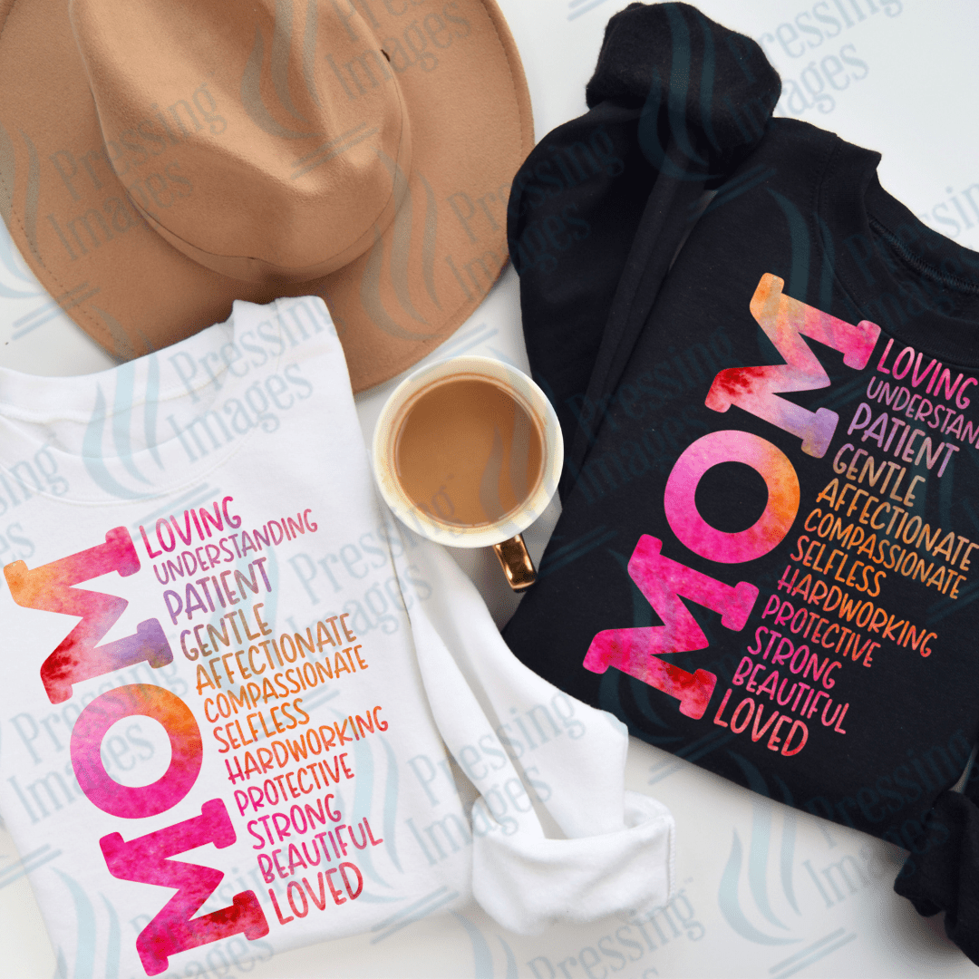 DTF 2226 Mom Pink and orange words - Pressing Images