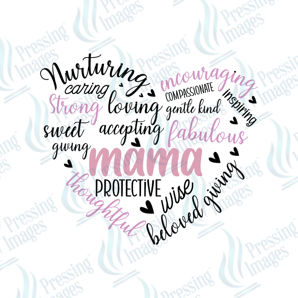 DTF 2233 Heart words - Pressing Images