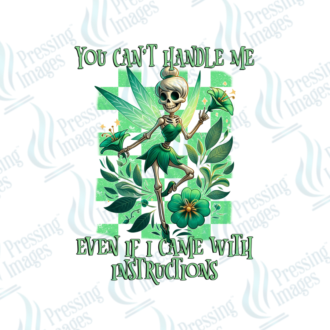 DTF 2247 You can't handle me skullie - Pressing Images