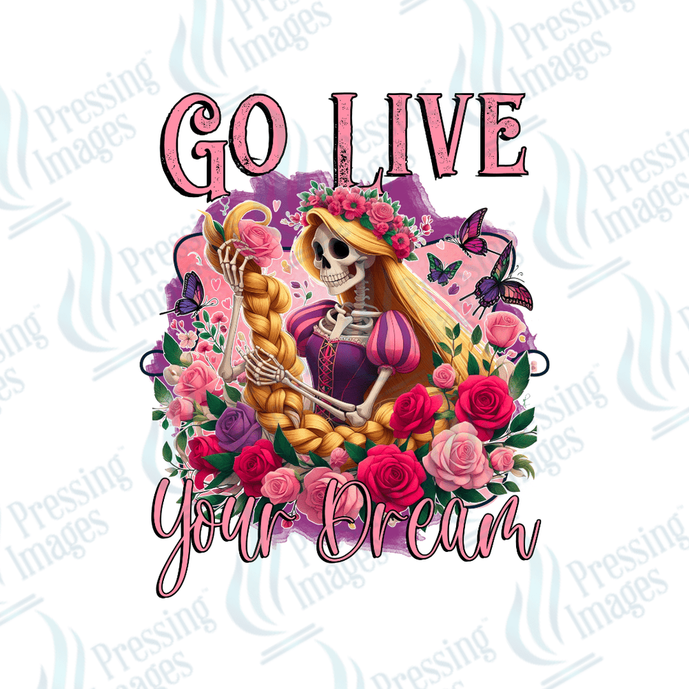DTF 2248 Go live your dream skullie - Pressing Images