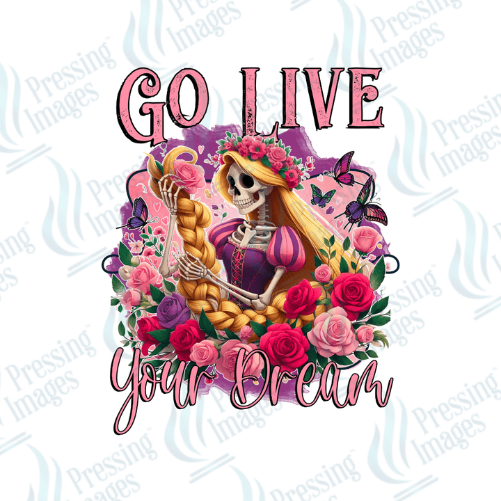 DTF 2248 Go live your dream skullie - Pressing Images