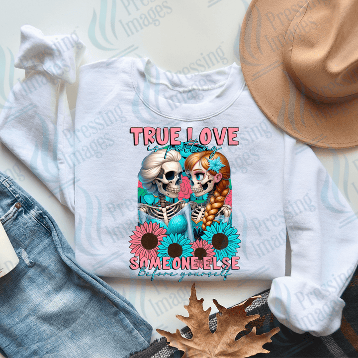 DTF 2250 True love skullie - Pressing Images