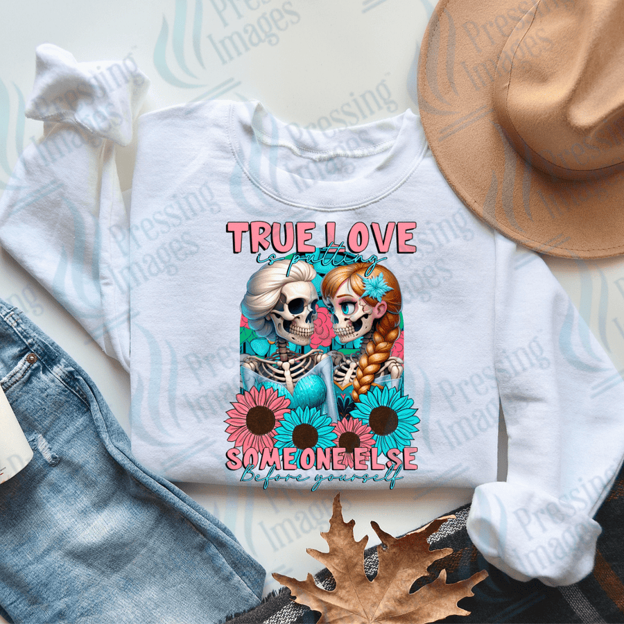 DTF 2250 True love skullie - Pressing Images