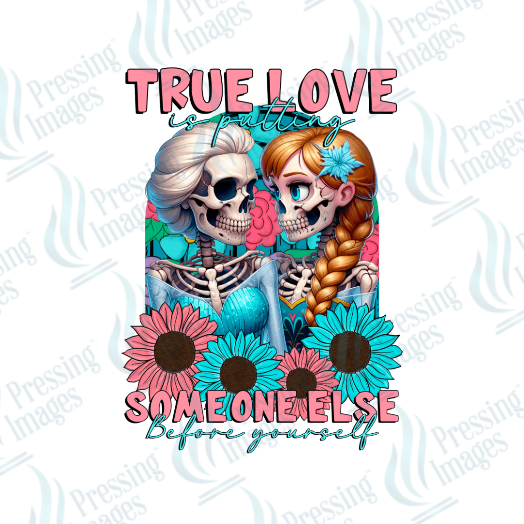 DTF 2250 True love skullie - Pressing Images