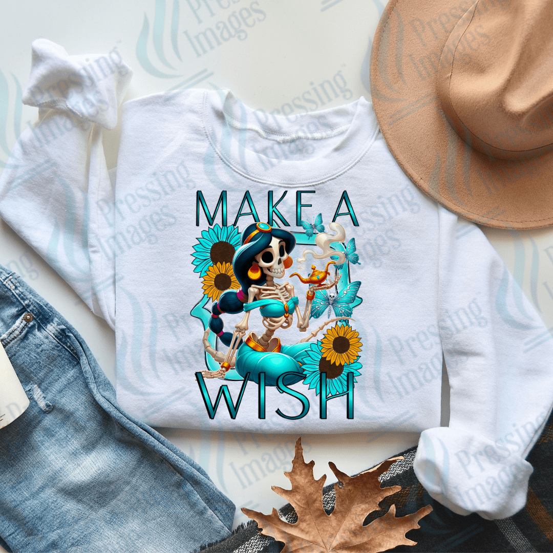 DTF 2254 Make a wish skullie - Pressing Images