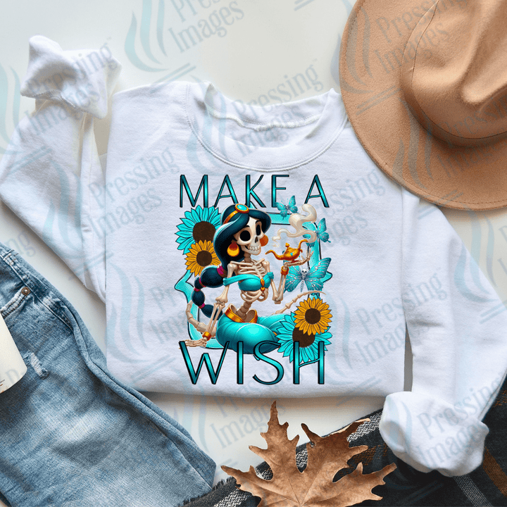 DTF 2254 Make a wish skullie - Pressing Images