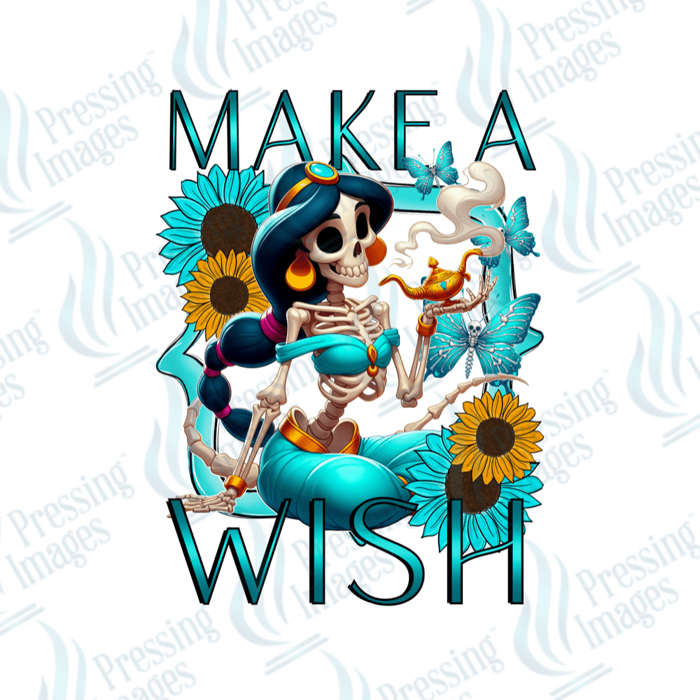 DTF 2254 Make a wish skullie - Pressing Images