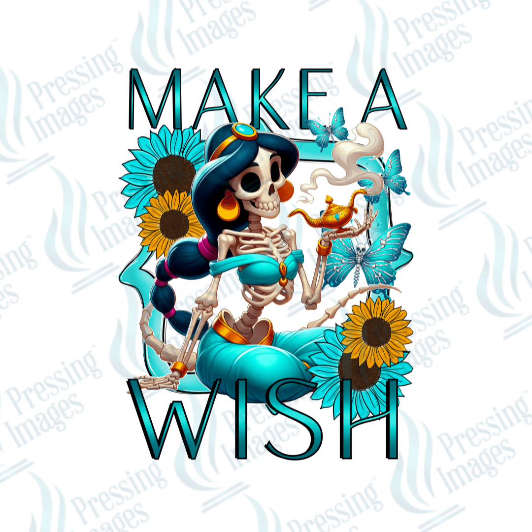 DTF 2254 Make a wish skullie - Pressing Images