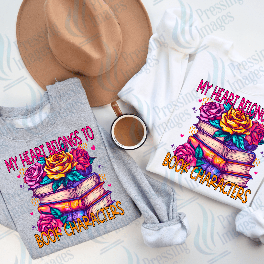 DTF 2347 My heart belongs to book characters - Pressing Images