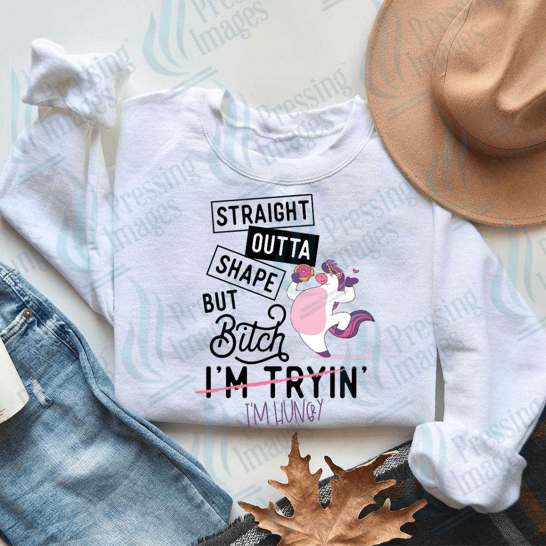 DTF 2369 Straight outta shape - Pressing Images