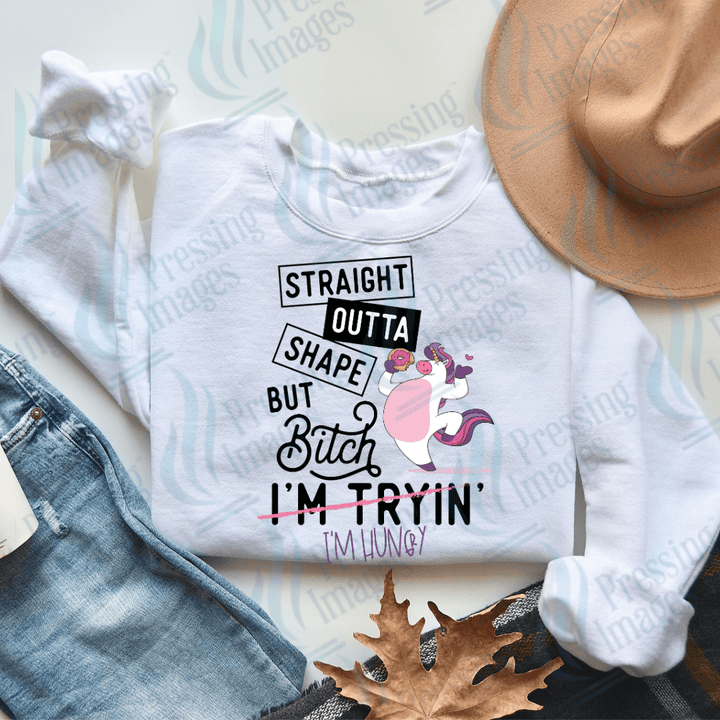 DTF 2369 Straight outta shape - Pressing Images