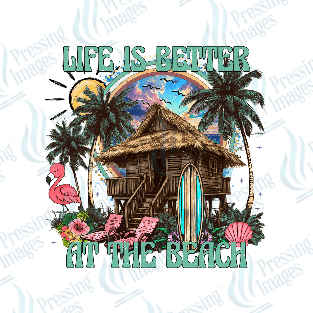 DTF 2373 Life is better at the beach - Pressing Images