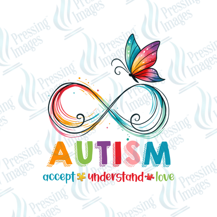 DTF 2383 Infinity autism butterfly - Pressing Images