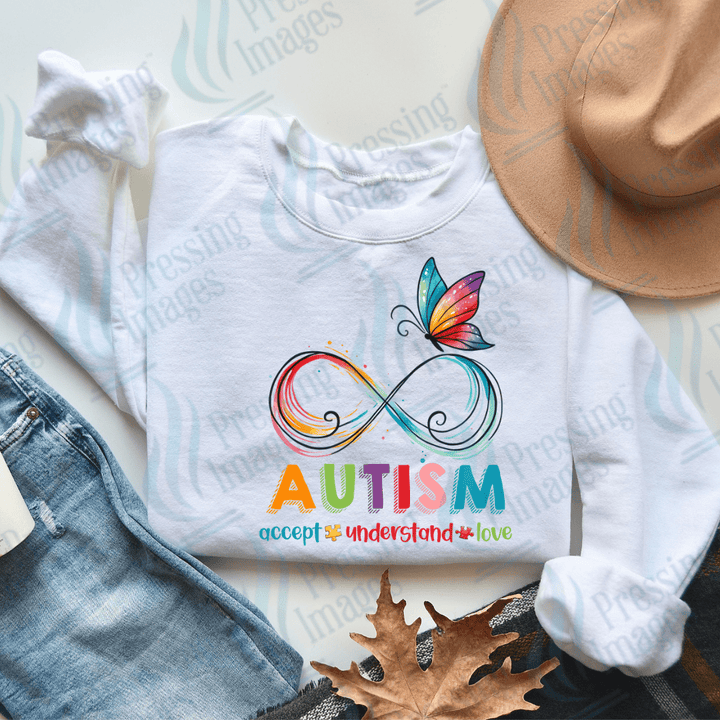 DTF 2383 Infinity autism butterfly - Pressing Images