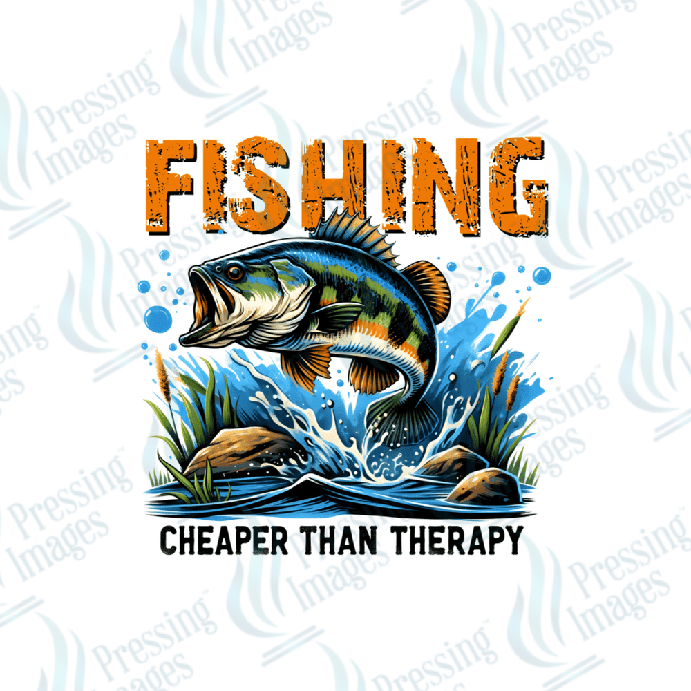 DTF 2445 Fishing cheaper than therapy 2 - Pressing Images