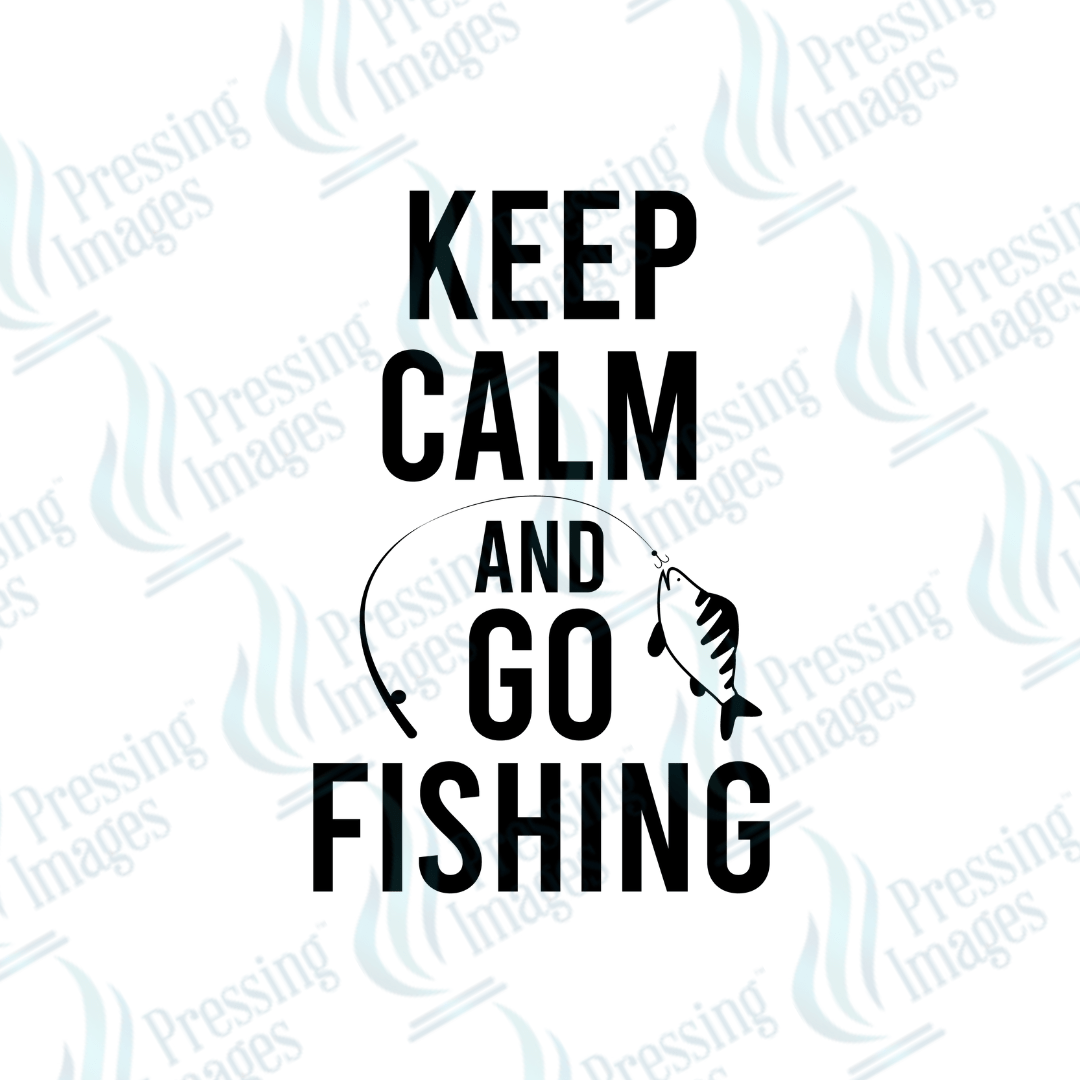 DTF 2456 Keep calm and go fishing - Pressing Images