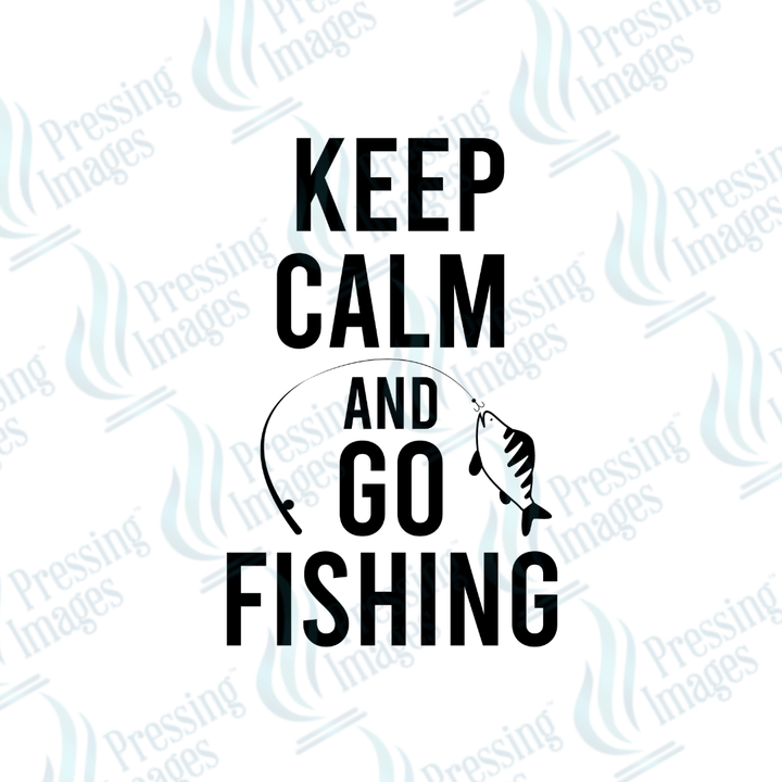 DTF 2456 Keep calm and go fishing - Pressing Images