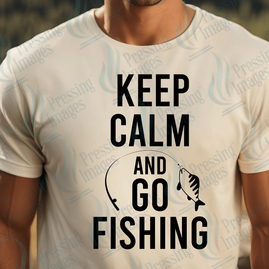 DTF 2456 Keep calm and go fishing - Pressing Images