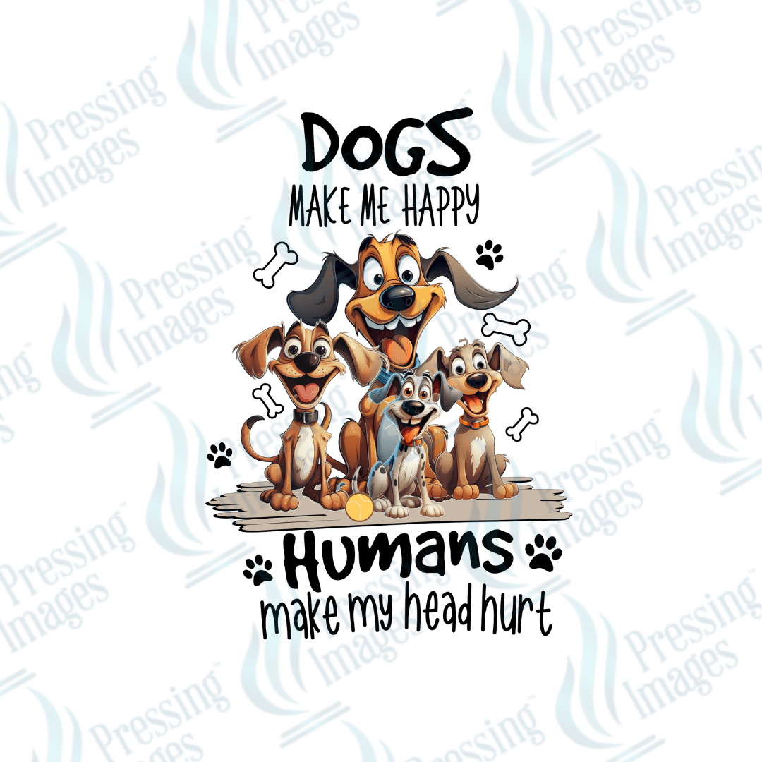 DTF 2499 Dog's make me happy - Pressing Images