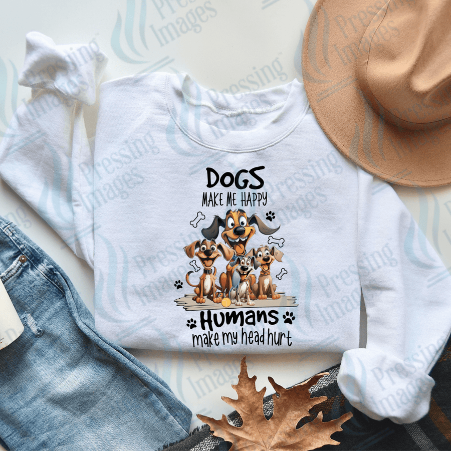 DTF 2499 Dog's make me happy - Pressing Images