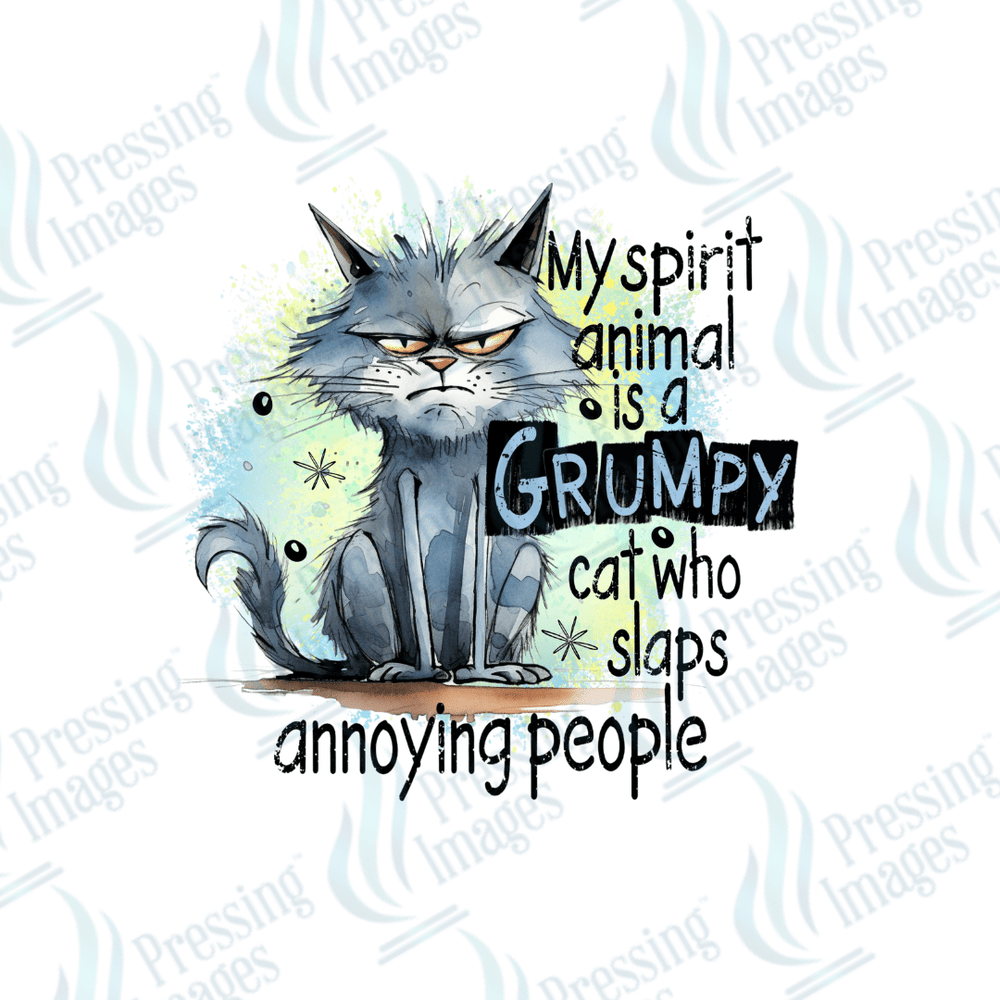 DTF 2502 My spirit animal is a grumpy cat - Pressing Images