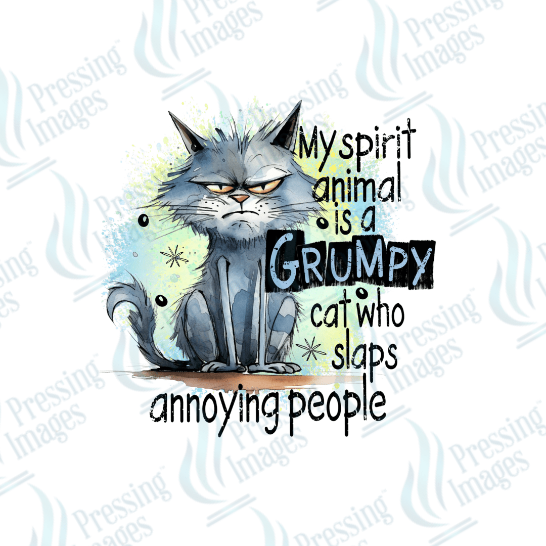 DTF 2502 My spirit animal is a grumpy cat - Pressing Images